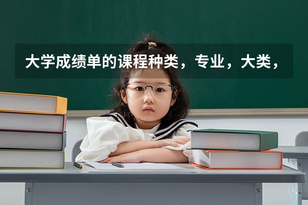 大學(xué)成績單的課程種類，專業(yè)，大類，公共，必修和選修英語分別怎么說？