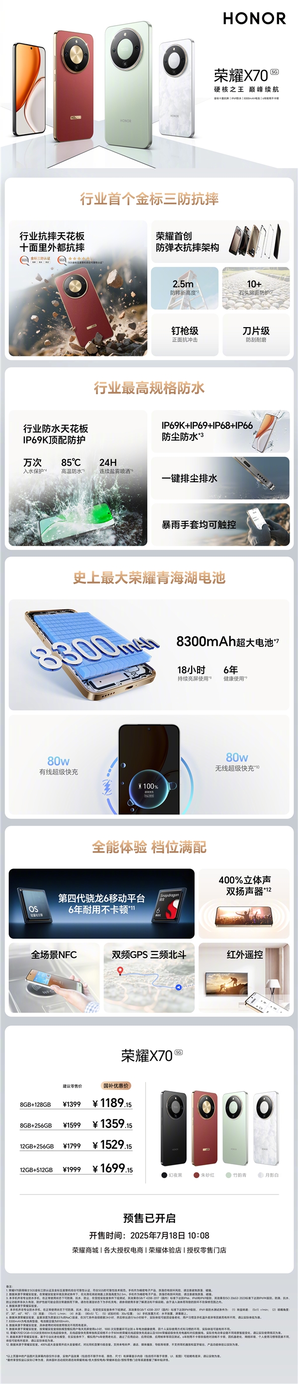 讀懂榮耀X70：8300mAh電池續(xù)航無(wú)敵 1399元起